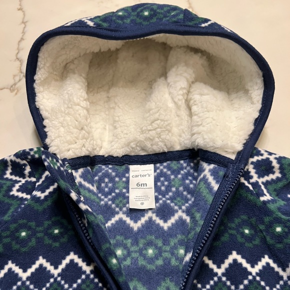 Winter Fleece Hoodie Jumpsuit - 6 Month - Picture 2 of 3